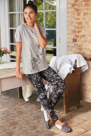 Black/Grey Doddle Print Pyjamas